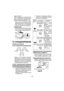 Page 138- 138 - 
-Для установки-Чтобы прикрепить аккумуляторный 
бл ок, выровняйте юстировочные 
метки на корпусе инструмента ( 
 ) и 
вставьте аккумуляторный бл ок. (  )• После того, как услышите щелчок 
аккумуляторного бл ок а во время вставки, 
продолжайте вдавливать его (аккумуляторный 
бл ок) с усилием, пока он не защёлкнется 
рычажком, и не прозвучит ещё один щелчок. 
ПРИМЕЧАНИЕ:
• Если аккумуляторный бл ок не будет вставлен 
плотно, загорятся предупредительные 
лампы перегрева и разрядки аккумулятора.  
....