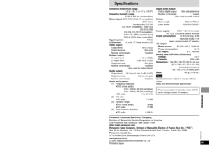 Page 4141
RQT6450
Reference
40
RQT6450
Reference
Product Service
1. Damage requiring service— The unit should be serviced by qualified service personnel if:
1.(a) The AC power supply cord or AC adaptor has been damaged; or
1.(b) Objects or liquids have gotten into the unit; or
1.(c) The unit has been exposed to rain; or
1.(d) The unit does not operate normally or exhibits a marked change in performance; or
1.(e) The unit has been dropped or the cabinet damaged.
2. Servicing— Do not attempt to service the unit...