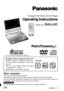 Page 1Portable DVD/Video CD/CD Player
Operating Instructions
Model No.DVD-LV57
∫Region number supported by this unit
Region numbers are allocated to DVD play-
ers and software according to where they
are sold.
≥You can play DVDs marked with labels
containing “1”or “ALL”.
Read the disc’s instructions carefully.
RQT6077-Y
1ALL2
4 1
Dear customerThank you for purchasing this product.
For optimum performance and safety, please read these instructions carefully.
Before connecting, operating or adjusting this...