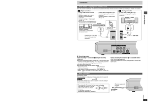 Page 5Getting startedRQT6933
4
Accessories
Please check and identify the supplied accessories. Use numbers indicated in parentheses when asking for replacement parts.
(Only for U.S.A.) To order accessories contact 1-800-332-5368 or the website (http://www.panasonic.com).
(For other areas) To order accessories, call the dealer from whom you have made your purchase.
∏1 Remote control
U.S.A. and Canada (EUR7621010)
Other areas (EUR7621020)
∏1 AC power supply cord
U.S.A. and Canada (RJA0065-2D)
Australia and N.Z....