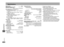 Page 30
RQTC0152
3031
RQTC0152
RQTC0152
3031
RQTC0152

Signal system:  NTSC
Operating temperature range: 4 5 to 4 35 oC
Operating humidity range:    
  5 to 90 % RH (no condensation)
Discs played [8 cm (3 ") or 12 cm (5 ")]: (1) DVD (DVD-Video, DivX
6, 7)
(2) DVD-RAM (DVD-VR, JPEG 4, 7, MP32, 7, MPEG45, 7, DivX 6, 7)(3)  DVD-R  (DVD-Video,  DVD-VR,  JPEG4,  7,  MP32,  7, MPEG45, 7, DivX6, 7)
(4) DVD-R DL (DVD-Video)
(5) DVD-RW (DVD-Video, DVD-VR, JPEG
 4, 7, 
  MP3 2, 7, MPEG45, 7, DivX6,...