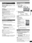 Page 1919
RQT6986
Playing back
[VCD]
Switch [DVD, TV] to “DVD” and
Press the numbered buttons (0, 1j9) to
select an item.
e.g., “5”: [0] ➜ [5]
“15”: [1] ➜ [5]
[DVD-A] [DVD-V]
Press [3, 4, 2, 1] to select an item and
press [ENTER].
≥You can also use the numbered buttons (0, 1j9) to select an item.
Other buttons used to operate menus
Read the disc’s instructions for further details about operation.
[9][5]: Shows the next menu.
[:][4]: Shows the previous menu.
[RETURN]: Shows the menu screen. [VCD]
[TOP MENU]:...