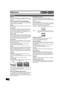 Page 6464
VQT0N92
Reference
Bitstream
This is a signal compressed and converted into digital form. It is 
converted back to a multi-channel audio signal, e.g., 5.1-channel, by 
a decoder.
CPRM (Content Protection for Recordable Media)
CPRM is technology used to protect broadcasts that are allowed to 
be recorded only once. Such broadcasts can be recorded only with 
CPRM compatible recorders and discs.
Decoder
A decoder restores the coded audio signals on DVDs to normal. This 
is called decoding.
Down-mixing...