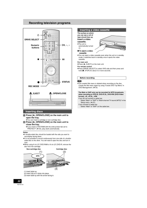 Page 2222
RQTV0134
Recording television programs
[1]Press [