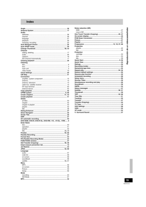 Page 7979
RQTV0134
Index
Angle ............................................................................................. 36
Antenna System ........................................................................... 17
Audio
attributes ..................................................................................... 36
channel ....................................................................................... 36
language...