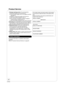 Page 8080
RQT8849
Product Service 
1.  
Damage requiring serviceThe unit should be 
serviced by quali ed service personnel if:
(a)  The AC power supply cord or AC adaptor has been 
damaged; or
(b)  Objects or liquids have gotten into the unit; or
(c)  The unit has been exposed to rain; or
(d)  The unit does not operate normally or exhibits a 
marked change in performance; or
(e)  The unit has been dropped or the cabinet damaged.
2.  
ServicingDo not attempt to service the unit beyond 
that described in these...