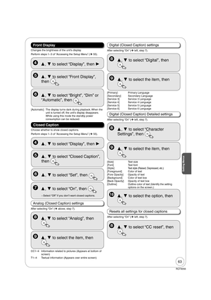 Page 6363
RQT9056
Front Display
Perform steps 13 of “Accessing the Setup Menu” (