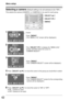 Page 4242
Menu setup
Selecting a camera (Default setting is for all cameras to be “ON”.)
This selects the camera (CAMERA1 or CAMERA2) to be used for each group.
Press²MENU³.
( The “MENU (1/4)” screen will be displayed.)
1Cursor
2
Pres²SELECT ()³to display the “MENU (3/4)”
screen, and then move the cursor to
“CAMERA SELECT”.
3
4
Press²SELECT (/)³to move the cursor to the group you would like to select.
Press²MENU³.
( The “CAMERA SELECT” screen will be displayed.)
5
Press²MENU³.
( The “CAMERA SELECT”...