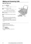 Page 2424
Making and Answering Calls
For fax advantage assistance, call 1-800-435-7329.
1
Press .
Display:
2
Dial the telephone number.
Example:
lIf you misdial, hang up and dial again.
3
When the other party answers, speak with
the handset.
4
When finished talking, replace the handset.TEL=2345678
TEL=
MONITOR
MONITOR
REDIAL/PAUSE
Handset
Display
To redial the last number
Regardless of whether the main unit or the
handset was used, the last number dialed will be
redialed.
1.Press .
2.Press .
3.When the other...