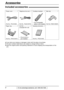 Page 88For fax advantage assistance, call 1-800-435-7329.
Accessories
Included accessories!
Power cord ..............1Telephone line cord...1 Cordless handset ....1
Operating instructions...1
If any items are missing or damaged, check with the place of purchase.
The part numbers listed above are subject to change without notice.
Save the original carton and packing materials for future shipping and transportation of the
unit.
Part No.  PFJA1030Z Part No.  PQJA10075Z—
The rechargeable
battery is...