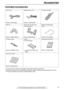 Page 9Accessories
9For Fax Advantage assistance, call 1-800-435-7329.
Initial Preparation
Included accessories 
LIf any items are missing or damaged, check with the place of purchase.
LSave the original carton and packing materials for future shipping and transportation of the unit.
LThe part numbers are subject to change without notice. Power cord ........................... 1
Part No. PFJA1030ZTelephone line cord............... 1
Part No. PQJA10075ZCordless handset ................. 1
Belt...