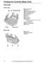 Page 12Finding the Controls (Base Unit)
12For Fax Advantage assistance, call 1-800-435-7329.
Overview
Front view
A
AA ADocument guides
B
BB BPaper tray
C
CC CMetal recording paper guide
D
DD DRecording paper entrance
E
EE ERecording paper exit
F
FF FTension plate
G
GG GAntenna
H
HH HFront cover
I
II IDocument exit
J
JJ JMicrophone
LTo talk with the other party when using 
the speakerphone.
K
KK KDocument entrance
L
LL LBack cover open button
M
MM MBack cover
Rear view
A
AA APower inlet
B
BB BTelephone line...