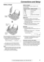 Page 21Connections and Setup
21For Fax Advantage assistance, call 1-800-435-7329.
Battery charge
Place the handset on the cradle of the base unit 
for about 15 hours before initial use.
LA beep will sound, and the following will be 
displayed for an instant on the base unit.
Base unit display:CHARGING
The display will show the date and time.
LIf the base unit is in use, a beep may not 
sound and the message may not be shown.
Note:
LClean the handset and the base unit charge 
contacts with a dry cloth once a...