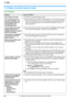 Page 8611. Help
86
For assistance, please visit http://www.panasonic.com/help
Troublesh ooting
11.3 When a function does not work
11.3.1 General
ProblemCause & Solution
The unit does not work.LCheck the connections (page 18, 26).
The recording paper exit 
becomes full quickly or the 
recording paper does not 
stack properly at the 
recording paper exit.LHigh humidity may cause the recording paper to curl. Try turning the paper 
over and re-inserting it. If the curl on the paper is heavy, please remove it 
from...