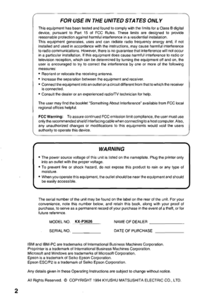 Panasonic Kx P3626 Operating Instructions Manual