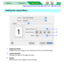 Page 110Setting the PS Printer Driver (Mac OS X 10.1 - Mac OS X 10.2)
Macintosh Macintosh WindowsBasics105
1Pages per Sheet
Specifies how many pages of your document to print on one sheet of paper.
2Layout Direction
Specifies the layout of the pages per sheet.
3Border
Sets the type of line to appear around the page.
Setting the Layout Menu
1
2
3 