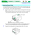 Page 26Loading Media and Printing
Macintosh WindowsBasics Basics21
The manual feed serves as an additional tray for loading any type of media that ranges in size 
from 76.2 mm x 127 mm to 216 mm x 356 mm (3″ x 5″ to 8.5″ x 14″). When using thick paper 
[106 – 165 g/m
2 (29 – 44 lb.)] or labels, use the manual feed.
1Raise the paper support so that the media is not dropped from the output
tray.
•It is recommended to open the rear cover of the printer to avoid curls or wrinkles if you 
print a document on thick...