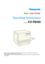 Page 1 
Please carefully read the Operating Instructions and the Drivers and Utilities Reference Guide before 
operating. Keep this CD-ROM in the protective case.
Do not expose the CD-ROM to direct sunlight or extreme heat and do not scratch or smudge the surface of 
the CD-ROM.
Model No. KX-P8420
Operating Instructions 