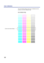 Page 130130 Color Calibration
The current density setting for each color is indicated by the line 
enclosure on the Color Calibration Page.
Color Calibration Page:
Current color density settings 