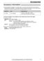 Page 77
Accessories
For fax advantage assistance, call 1-800-435-7329.
Accessory information!
l The film cartridge is not reusable. Do not rewind and use the ink film again.
l To place an order:
Telephone:Call 1-800-332-5368.
Fax:Send a fax to 1-800-237-9080.
Include: — your name, shipping address and telephone number,
— credit card type, number, expiration date and your signature,
— order part number and quantity.
Internet:Visit our web site: http://www.panasonic.com/store
(for customers in the U.S.A. or...