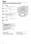 Page 2020
Setup
Setting your facsimile telephone number
1
Press .
Display:
2
Press , then  .
3
Press .
4
Enter your facsimile telephone number, up to 
20 digits, using the dial keypad.
Example:
5
Press .
6
Press .MENU
SETUP ITEM [  ]
SET
NO.=1234567
NO.=
SET
YOUR FAX NO.
03
SYSTEM SET UP
MENU
SET
(Hyphen)
FLASHSTOP
(Delete)
/MENUDisplay
SPEED DIRECTOR
Note:
You can enter your facsimile telephone number by
rotating  . If you use
, press  to move the cursor.
The  button replaces the digit with a “+” and the...