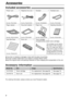 Page 8SpecificationsModel No.ItemUsage
See page 79.
See page 79. KX-FA76A
For replacement. See page 68.
For replacement. See page 68. Toner cartridge
KX-FA77A Drum unit
8
Accessories
Included accessories!
Power cord ..............1Telephone line cord...1 Handset ...................1
If any item is missing or damaged, check with the place of purchase.
The part numbers listed above are subject to change without notice.
Save the original carton and packing materials for future shipping and transportation of...