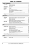 Page 66For fax advantage assistance, call 1-800-435-7329.
Table of Contents
Initial Preparation
AccessoriesIncluded accessories. . . . . . . . . . . . . . . . . . . . . . . . . . . . . . . . . . . . . 5
Accessory information. . . . . . . . . . . . . . . . . . . . . . . . . . . . . . . . . . . . 5
Help ButtonHelp function. . . . . . . . . . . . . . . . . . . . . . . . . . . . . . . . . . . . . . . . . . . 8
Finding the Overview. . . . . . . . . . . . . . . . . . . . . . . . . . . . . . . . . . . . . . . . . . ....