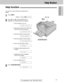 Page 17For assistance, call 1-800-435-7329.17
Help Button
Initial Preparation
Help function!
You can print a quick reference for assistance as
follows.
1
Press (HELP).
Display:
2
Press  or  until the desired item is
displayed. The following items are available.
1. How to program your unit
2. How to store names in the JOG DIAL
directory and how to dial them
3. Help with problems sending faxes
4. Help with problems receiving faxes
5. How to use the copier function
6. Frequently asked questions and
answers
7....
