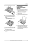 Page 699. Help
67
For Fax Advantage assistance, call 1-800-435-7329.
5Open the recording paper feeder cover (1).
6Clean the recording paper feeder roller (1) 
with a cloth moistened with isopropyl rubbing 
alcohol, and let all parts dry thoroughly.
Caution:
LDo not use paper products, such as 
paper towels or tissues.
7Close the covers (see steps 8 and 9 on page 
65).
8Install the paper tray (page 12), then insert 
the recording paper (page 12).
9Connect the power cord and the telephone 
line cord.
9.7 Document...