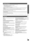 Page 11RQT8611
11
Product Service / Glossary
Product Service
1. Damage requiring service— The unit should be serviced by qualified service personnel if:
(a) The AC power supply cord or AC adaptor has been damaged; or
(b) Objects or liquids have gotten into the unit; or
(c) The unit has been exposed to rain; or
(d) The unit does not operate normally or exhibits a marked change in performance; or
(e) The unit has been dropped or the cabinet damaged.
2. Servicing— Do not attempt to service the unit beyond that...