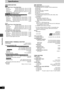 Page 3030
RQT7433
Specifications
Specifications
AMPLIFIER SECTION
[HT720]
RMS Output Power: Dolby Digital Mode
Front Ch 70 W per channel (4 ≠), 1 kHz, 10 % THD
Surround Ch  70 W per channel (4 ≠), 1 kHz, 10 % THD
Center Ch  260 W per channel (4 ≠), 1 kHz, 10 % THD
Subwoofer Ch  260 W per channel (4 ≠), 100 Hz, 10 % THD
Total RMS Dolby Digital mode power  800 W
[Latin[America PMPO Output Power6500 W
[U.S.A.,\Canada\and[units\with\PX\printed\on	he\outer\packaging[:
FTC Output Power: Dolby Digital Mode
Front Ch 45...