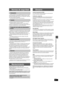 Page 31Normas de seguridad / Mantenimiento / Glosario
31
RQT7974
Normas de seguridad
Coloque el aparato en una superficie plana lejos de la luz directa 
del sol, temperatura y humedad altas, y vibración excesiva. Estas 
condiciones pueden dañar la caja y otros componentes, reduciendo 
por lo tanto la duración del aparato.
No ponga objetos pesados encima del aparato.
No utilice fuentes de alimentación de alta tensión. Esto puede 
sobrecargar el aparato y causar un incendio.
No utilice fuentes de alimentación de...