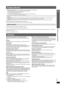 Page 13RQT8582
13
Product Service / Glossary
Product Service
1. Damage requiring service— The unit should be serviced by qualified service personnel if:
(a) The AC power supply cord or AC adaptor has been damaged; or
(b) Objects or liquids have gotten into the unit; or
(c) The unit has been exposed to rain; or
(d) The unit does not operate normally or exhibits a marked change in performance; or
(e) The unit has been dropped or the cabinet damaged.
2. Servicing— Do not attempt to service the unit beyond that...