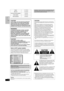 Page 22
RQT7708
(Inside of product) SystemSC-HT822V
Main unitSA-HT822V
Front and surround speakersSB-FS822
Center speakerSB-PC820
Active subwooferSB-WA822
Operations in these instructions are described mainly with 
the remote control, but you can do the operations on the 
main unit if the controls are the same.
CAUTION!
DO NOT INSTALL OR PLACE THIS UNIT IN A BOOKCASE, 
BUILT-IN CABINET OR IN ANOTHER CONFINED SPACE. 
ENSURE THE UNIT IS WELL VENTILATED. TO PREVENT 
RISK OF ELECTRIC SHOCK OR FIRE HAZARD DUE TO...