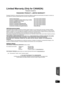 Page 51Reference
51
VQT2M13
Limited Warranty (Only for CANADA)
Panasonic Canada Inc.
PANASONIC PRODUCT—LIMITED WARRANTY
Panasonic Canada Inc. warrants this product to be free from defects in material and workmanship and agrees to remedy any 
such defect for a period as stated below from the date of original purchase.
LIMITATIONS AND EXCLUSIONS
This warranty does not apply to products purchased outside Canada or to any product which has been improperly installed, 
subjected to usage for which the product was not...