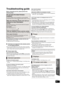 Page 41ReferenceOptional speaker 
settings
41
VQT2M13
Reference
Troubleshooting guide
Before requesting service, please perform the 
following steps.
The following do not indicate a problem with this unit:
≥Regular disc rotating sounds.
≥ Image disturbance during search.
∫ Unit does not respond to the remote control 
or front panel buttons.
Press and hold [POWER Í/I] on the main unit for 5 seconds. 
jIf still unable to power the unit off, disconnect the power cord,  wait 1 minute, then reconnect the power...