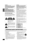 Page 44
RQT7619
INTRO
Read these operating instructions carefully before using the unit. Follow the safety instructions on the unit and the applicable safety instructions 
listed below. Keep these operating instructions handy for future reference.
1) Read these instructions.
2) Keep these instructions.
3) Heed all warnings.
4) Follow all instructions.
5) Do not use this apparatus near water.
6) Clean only with dry cloth.
7) Do not block any ventilation openings. Install in accordance with 
the manufacturer’s...