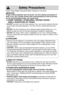 Page 75
Follow These Safety Precautions When Cooking in Your Oven.
iMPortant
Proper cooking depends upon the power, the time setting and quantity of
food\b if you use a smaller portion than recommended but cook at the time
for the recommended portion, fire could result\b 
1) hoMe canning / steriliZing / drying foods /sMall quantities of foods
• do not use your oven for home canning. Your oven cannot maintain the food
at the proper canning temperature. The food may be contaminated and then
spoil.
•  do not use...