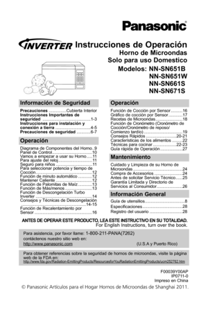 Page 1informaciPn de seguridad
Precauciones\f\f\f\f\f\f\f\f\f\f\f\f\f\f\fCubierta Interior
instrucciones importantes de
seguridad  \f\f\f\f\f\f\f\f\f\f\f\f\f\f\f\f\f\f\f\f\f\f\f\f\f\f\f\f\f\f\f\f\f\f\f\f\f\f\f\f\f1-3
instrucciones para instalaciPn y
conexiPn a tierra \f\f\f\f\f\f\f\f\f\f\f\f\f\f\f\f\f\f\f\f\f\f\f\f\f\f\f\f\f\f4-5
Precauciones de seguridad \f\f\f\f\f\f\f\f\f\f\f\f6-7
operaciPn
FunciYn de CocciYn por Sensor \f\f\f\f\f\f\f\f\f\f16
GrUfico de cocciYn por Sensor \f\f\f\f\f\f\f\f\f\f\f\f17
Recetas...