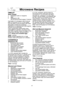 Page 1917
Microwave Recipes
OMELET
Basic Omelet1tablespoon butter or margarine
2eggs
2tablespoons milk
salt and ground black pepper, if desired
Heat butter in a microwave safe 9-inch pie
plate, 20 seconds at P10, or until melted.
Turn the plate to coat the bottom with butter.
Meanwhile, combine the remaining 
ingredients in a separate bowl, beat together
and pour into the pie plate. 
Cook, covered with vented plastic wrap,
using OMELET selection. Let stand 2 min-
utes. With a spatula, loosen the edges of the...