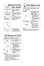 Page 1311
child safety lock
setting the clock
example: to set 11:\f5 a\bm\b or p\bm\b  
1\b\ Press timer/clocktwice\fColon flashes\f
\f\b\ Enter time of day using
the number pads\f
 Time appears in 
the display window;
colon continues 
flashing\f
3\b\ Press timer/clock once\f
 Colon stops flash-
ing; time of day is 
entered\f 
notes:
1\f To reset the clock, repeat step 1-3\f
2\f The clock will retain the time of day as long as the oven is plugged in andelectricity is supplied\f
3\f Clock is a 12-hour...