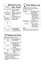 Page 1311
child safety lock
setting the clock
example: to set 11:\f5 a\bm\b or p\bm\b  
1\b\ Press timer/clock twice\fColon flashes\f
\f\b\ Enter time of day using
the number pads\f
 Time appears in 
the display window;
colon continues 
flashing\f
3\b\ Press  timer/clock once\f
 Colon stops flash-
ing; time of day is 
entered\f 
notes:
1\f To reset the clock, repeat step 1-3\f
2\f The clock will retain the time of day as long as the oven is plugged in andelectricity is supplied\f
3\f Clock is a 12-hour...