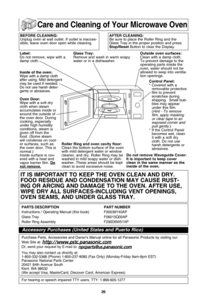 Page 2826
care and cleaning of your Microwave oven
label: 
Do not remove•b wipe with a
damp cloth.
inside of the oven:
Wipe with a damp cloth
after using. Mild detergent
may be used if needed.
Do not use harsh deter-
gents or abrasives.
oven door:
Wipe with a soft dry
cloth when steam
accumulates inside or
around the outside of
the oven door. During
cooking•b especially
under high humidity
conditions•b steam is
given off from the
food. (Some steam
will condense on cool-
er surfaces•b such as
the oven door. This...