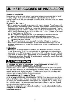 Page 384
InSTrUccIOneS De InSTaLacIRn
eL USO InaprOpIaDO De La cLaVIJa para cOneXIRn a TIerra pUeDe
reSULTar en rIeSgO De DeScarga eLFcTrIca. 
Si es necesario usar un cable de extensión, use solamente cable de extensión de tres
hilos que tenga una clavija de tres entradas para conectar a tierra, y un receptor de tres
ranuras que acepte la clavija del aparato. El calibre marcado en el cable de extensión
debe ser igual o mayor al calibre eléctrico del aparato.
Instrucciones de conexiLn a Tierra
eSTe aparaTO Debe...