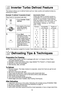 Page 1513
This feature allows you to defrost foods such as: meat, poultry and seafood simply by
entering the weight.
Place food on microwave safe dish.
example: to defrost 1\b5 pounds of meat  
1\b• Press  inverter turbo
defrost.
\f\b• Set weight of the food, using the Weight
Select Dial to 1.5
pounds.
3\b• Press  start.
Defrosting will start. The
time will count down.
Larger weight foods will
cause a signal midway
through defrosting. If 2
beeps sound, turn over,
rearrange foods or
shield with aluminum
foil....