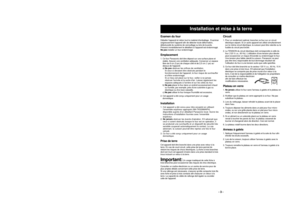 Page 20- 3 -
Installation and Grounding Instructions
Examine Your OvenUnpack oven, remove all packing material, and examine the oven
for any damages such as dents, broken door latches or cracks in
the door. Notify dealer immediately if oven is damaged. 
DO NOT
install if oven is damaged.Placement of Oven1. Oven must be placed on a flat, stable surface. For proper
operation, the oven must have sufficient air flow. Allow 8 cm (3”)
of space on both sides of the oven and 2.5 cm (1”) of space on
top of oven. 
a. 
DO...