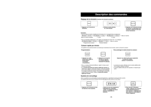 Page 26Operating Procedures
- 9 - To Set Timer: 
(To use as a kitchen timer)
To Use Quick Min Function: This feature allows you to set cooking times easily, instead of using Number Pads, or to add extra cooking time.To Set Cooking Time:                                                              To Add Extra Cooking Time during cooking:1. Press 
Timer
Pad . 2. Enter length of time for count 3. Press 
Start 
Pad.
down.  Time will count down without
e.g. 5:00 minutes oven operating.
• To use other power levels,...