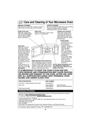 Page 2624
BEFORE CLEANING:
Unplug oven at wall outlet. If outlet is inacces-
sible, leave oven door open while cleaning.AFTER CLEANING:
Be sure to place the Roller Ring and the Glass
Tray in the proper position and press
Stop/Reset Pad to clear the Display.
Oven Door:
Wipe with a soft dry
cloth when steam
accumulates inside or
around the outside of
the oven door. During
cooking, especially
under high humidity
conditions, steam is
given off from the
food. (Some steam
will condense on cool-
er surfaces, such as...