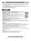 Page 42
IMPORTANT SAFETY INSTRUCTIONS(continued)
TO AVOID THE RISK OF SHOCK: 
DO NOTremove outer panel from oven. Repairs must be done only by a qualified service person. 
TO REDUCE THE RISK OF EXPOSURE TO MICROWAVE ENERGY: 
DO NOTtamper with, or make any adjustments or repairs to Door,  Control Panel Frame, Safety
Interlock Switches, or any other part of oven, microwave leakage may result. 
TO AVOID THE RISK OF FIRE: 
1. DO NOToperate the oven empty. The microwave energy will reflect continuously throughout...