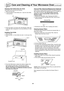 Page 30Care and Cleaning of Your Microwave Oven(continued)
Cleaning Vent Grille (Oven Air Vent)
Vent Grille can be removed and cleaned.
1. Open the oven door.
2. 1Pull the bottom of Vent Grille and 2raise the Vent Grille,
3then pull out.
3. Soak Vent Grille in hot water with mild detergent. Wipe with
a soft cloth after rinsing well. Do not use ammonia or a dish-
washer.
Installing Vent Grille
1. Open the door.
2. Insert two tabs Cof Vent Grille into slots Aat the top of the
oven.
3. Push Vent Grille down to...